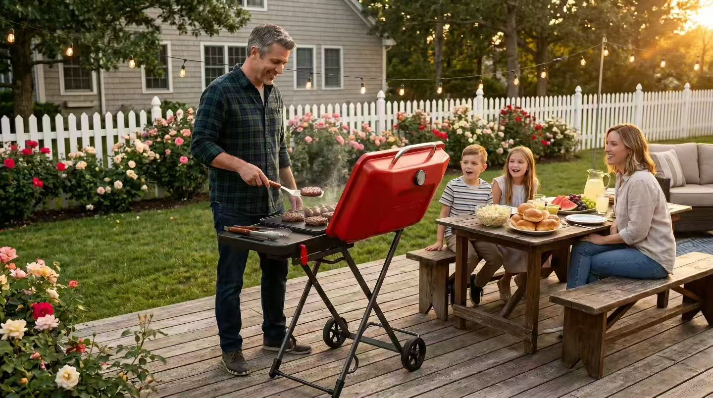 Backyard outdoor kitchen BBQ